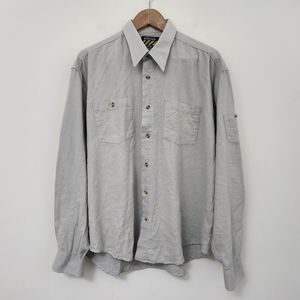 BIG ROCK CANYON Men's Beige Button Up Flannel Long Sleeve Shirt Size 2XL